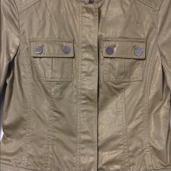 Ann Taylor Jacket olive gold STUNNING - Picture 4 of 4